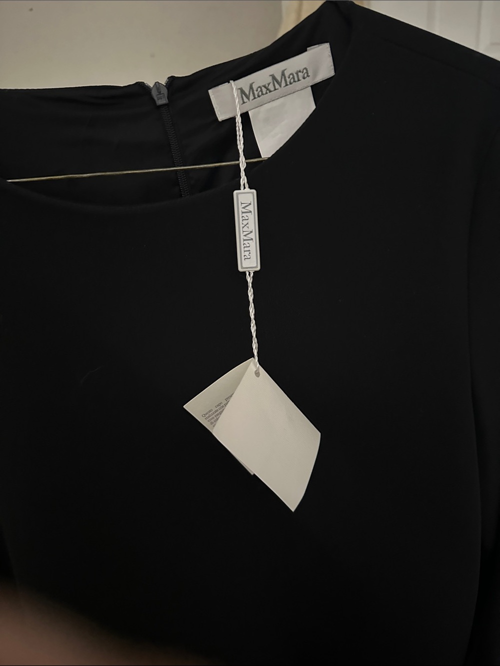MaxMara Black Long-Sleeve Dress with Minimal Neckline - Picture 9 of 10